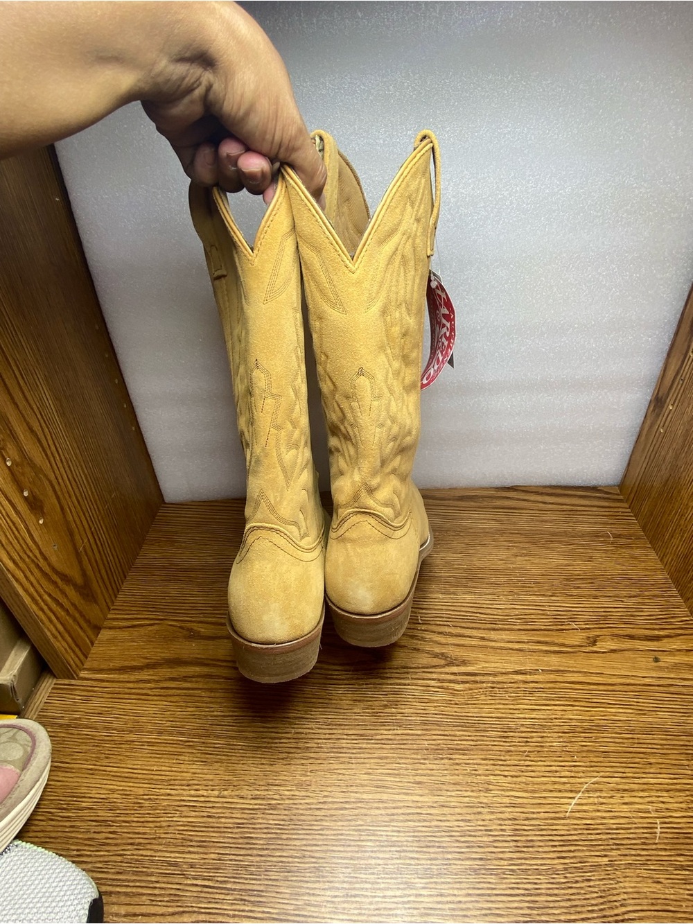 Laredo Boots Men's Size 11 D Larkin Brown Suede Leather Western Cowboy Round Toe - Picture 4 of 14